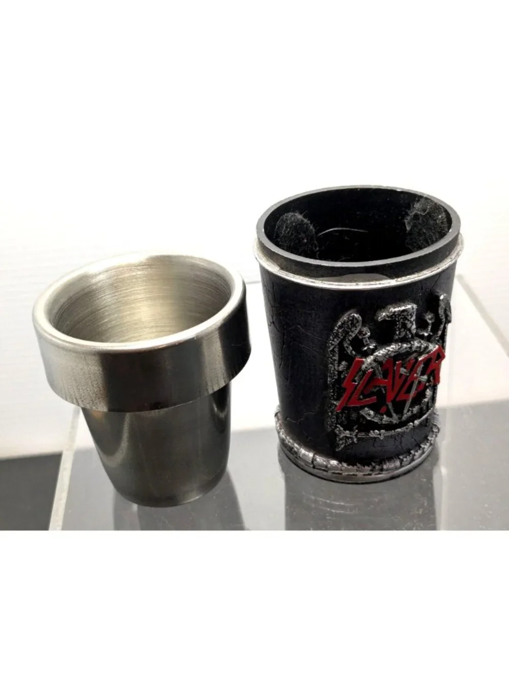 Slayer Eagle Shot Glass Resin Exterior Stainless Steel Insert 4 